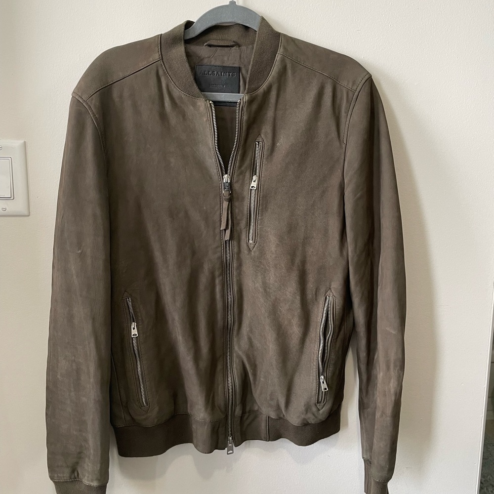 AllSaints ‘Stones’ bomber. Size medium. 100% Sheep Leather